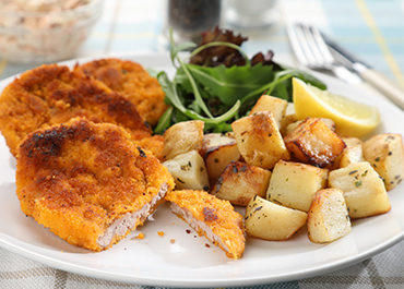 Pork Schnitzel with Fried Potatoes